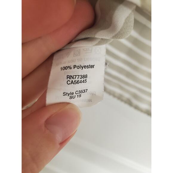 Women's J. Crew Beige Striped Lightweight Open Back Camisole Tank | Size 2 - Picture 7 of 8